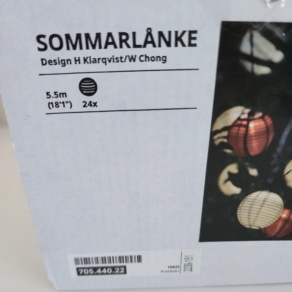 IKEA String lights SOMMARLÅNKE LED 24, outdoor battery operated/decor Dimmable